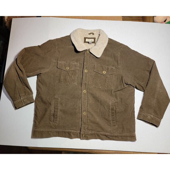 Urban Pipeline Up Corduroy Coat Sherpa Lined Full Button Brown - Size XXL - Picture 2 of 5